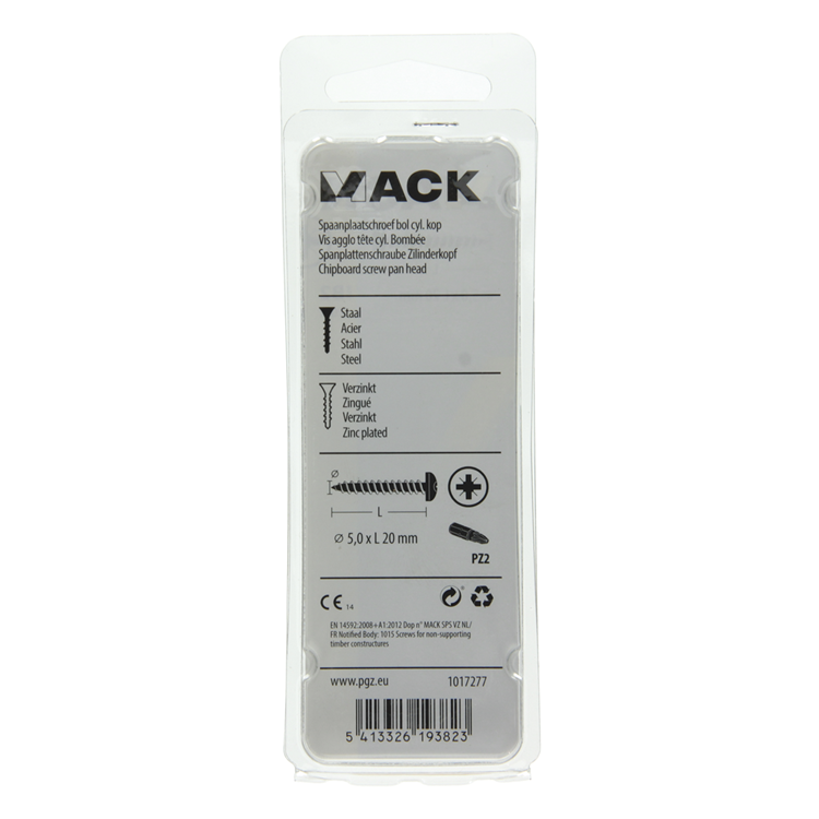 Afbeelding laden in galerijviewer, Mack 1017277 - spaanplaatschroef cylkop geelverz.20 st 5,0 x 20 mm | 10 stuks
