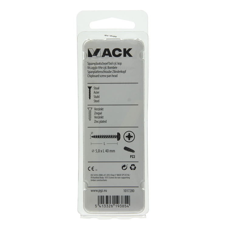 Afbeelding laden in galerijviewer, Mack 1017280 - spaanplaatschroef cylkop geelverz.12 st 5,0 x 40 mm | 10 stuks
