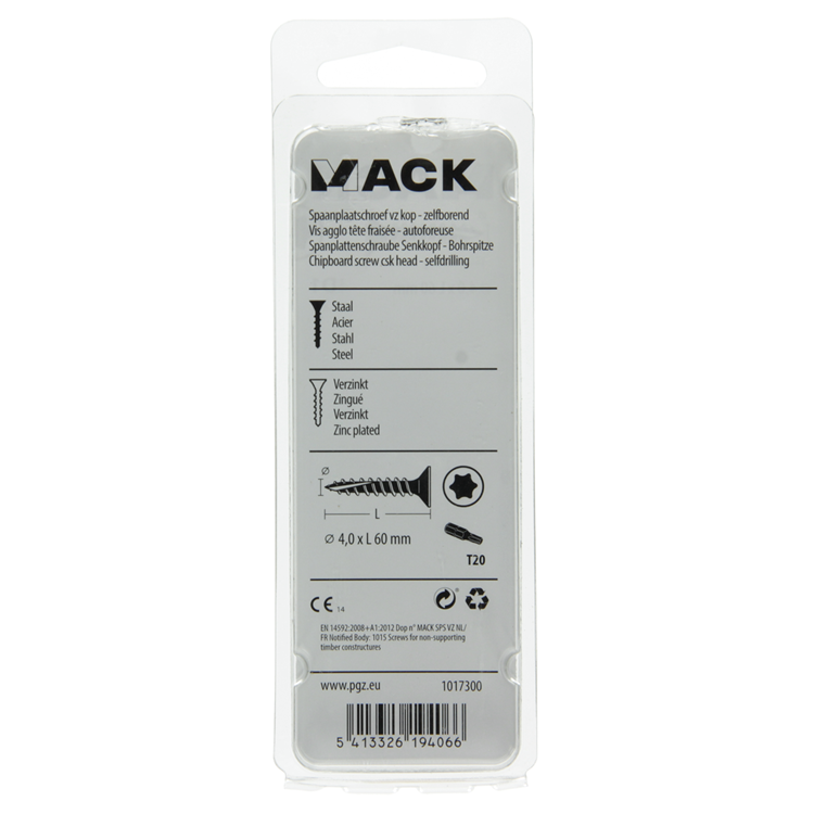 Afbeelding laden in galerijviewer, Mack 1017300 - spaanplschr.vzkop-zelfb. geelverz. 12 st 4,0 x 60 mm | 10 stuks
