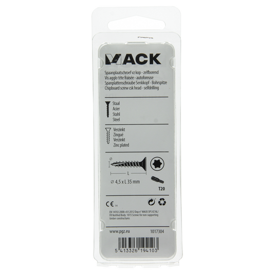 Mack 1017304 - spaanplschr.vzkop-zelfb. geelverz.16 st 4,5 x 35 mm | 10 stuks