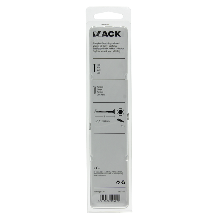 Afbeelding laden in galerijviewer, Mack 1017316 - spaanplschr.vzkop-zelfb. geelverz. 6 st 5,0 x 80 mm | 5 stuks
