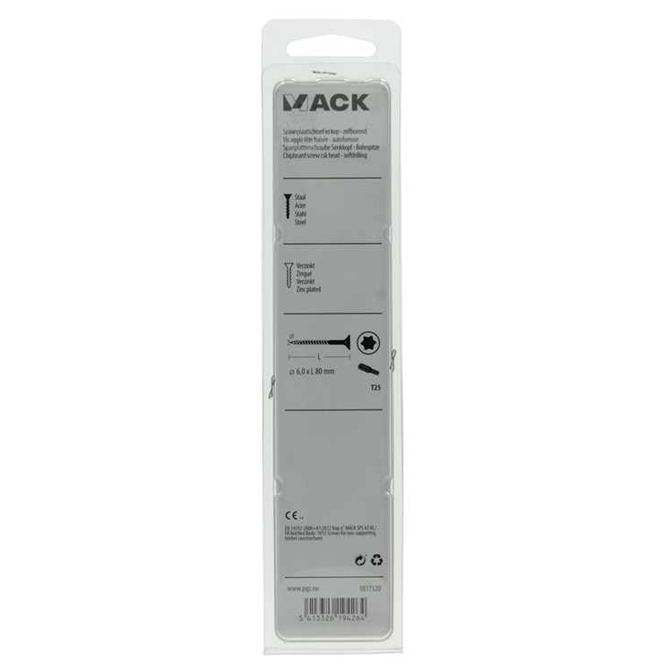 Afbeelding laden in galerijviewer, Mack 1017320 - spaanplschr.vzkop-zelfb. geelverz. 5 st 6,0 x 80 mm | 5 stuks
