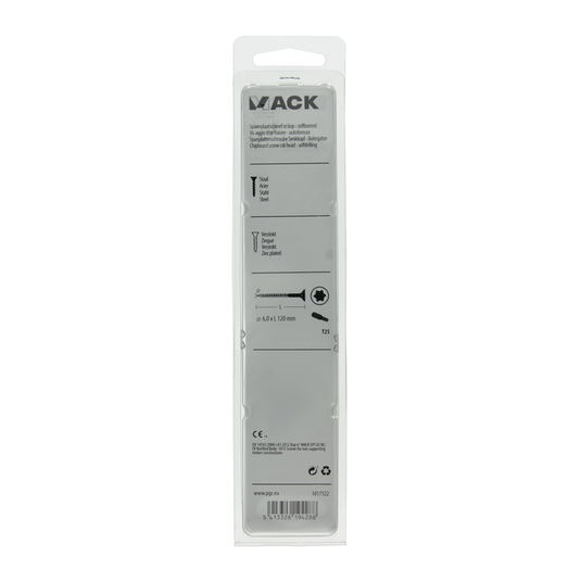 Mack 1017322 - spaanplschr.vzkop-zelfb. geelverz. 4 st 6,0 x 120 mm | 5 stuks