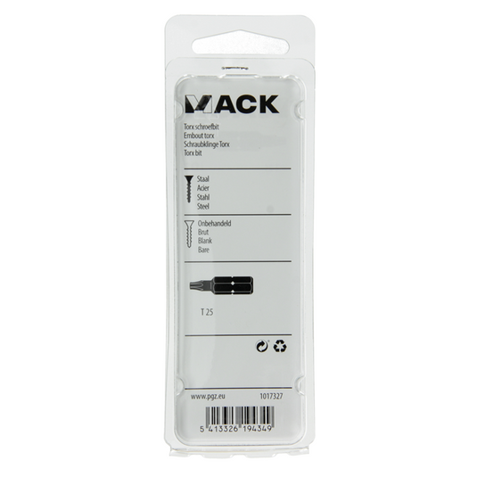 Mack 1017327 - torx schroefbit staal onbehandeld 2 st t 25 | 10 stuks