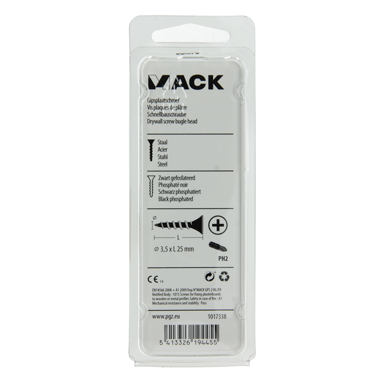 Afbeelding laden in galerijviewer, Mack 1017338 - gipsplaatschroef zwart gefosf. 30 st 3,5 x 25 mm | 10 stuks

