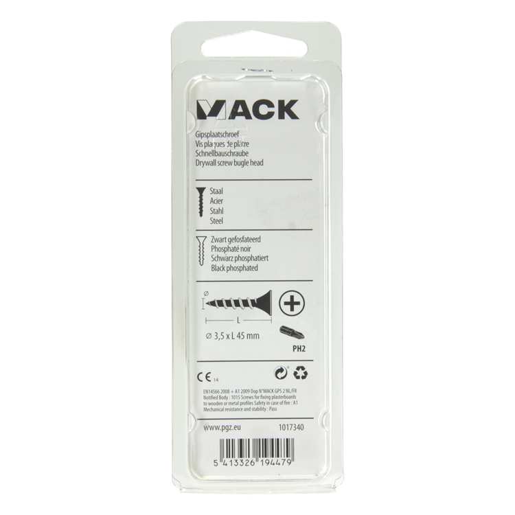 Afbeelding laden in galerijviewer, Mack 1017340 - gipsplaatschroef zwart gefosf. 20 st 3,5 x 45 mm | 5 stuks
