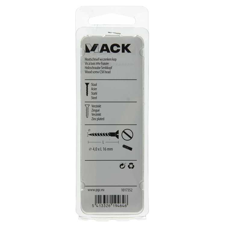 Afbeelding laden in galerijviewer, Mack 1017352 - houtschroef verzonken kop verz24 st 4,0 x 16 mm | 10 stuks
