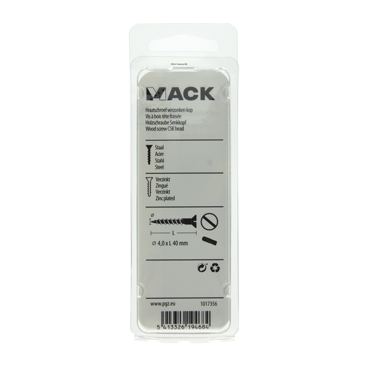 Afbeelding laden in galerijviewer, Mack 1017356 - houtschroef verzonken kop verz14 st 4,0 x 40 mm | 10 stuks
