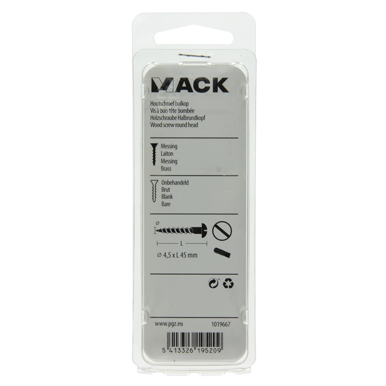 Load image into Gallery viewer, Mack 1019667 - houtschroef bolkop messing 4 st 4,5 x 45 mm | 10 stuks
