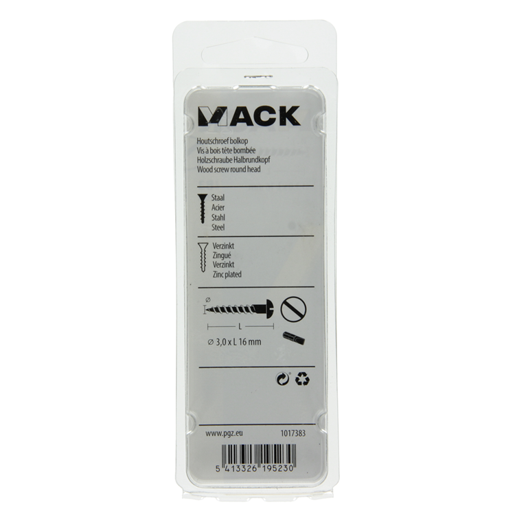 Afbeelding laden in galerijviewer, Mack 1017383 - houtschroef bolkop zwart verzinkt 20 st 3,0 x 16 mm | 10 stuks

