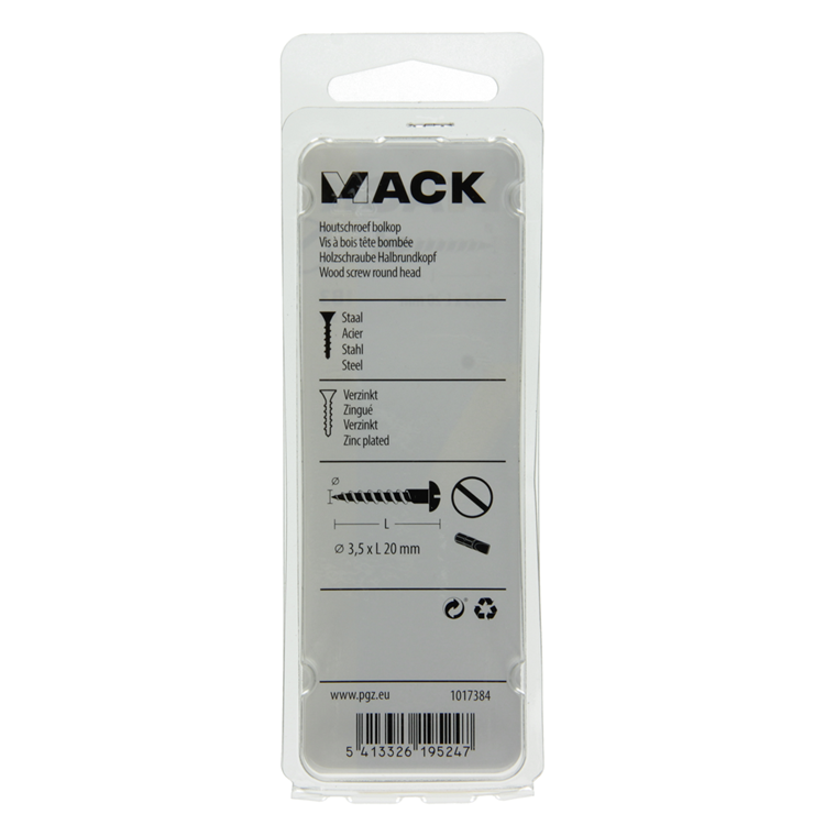 Afbeelding laden in galerijviewer, Mack 1017384 - houtschroef bolkop zwart verzinkt 15 st 3,5 x 20 mm | 10 stuks
