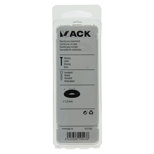 Mack 1017389 - kuipring vr houtschroef mess. vern. 8st 5,0 mm | 10 stuks