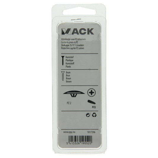 Mack 1017396 - afdekkapje vr pz schr.kunst. bruin 40 st pz 2 | 10 stuks