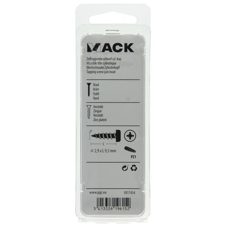 Afbeelding laden in galerijviewer, Mack 1017434 - zelftappende schroef cyl kop verz. 40st 2,9 x 9,5 mm | 10 stuks
