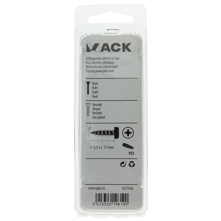 Load image into Gallery viewer, Mack 1017438 - zelftappende schroef cyl kop verz. 30st 3,5 x 13 mm | 10 stuks
