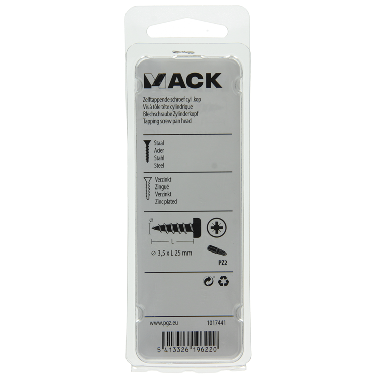 Afbeelding laden in galerijviewer, Mack 1017441 - zelftappende schroef cyl kop verz. 22st 3,5 x 25 mm | 10 stuks
