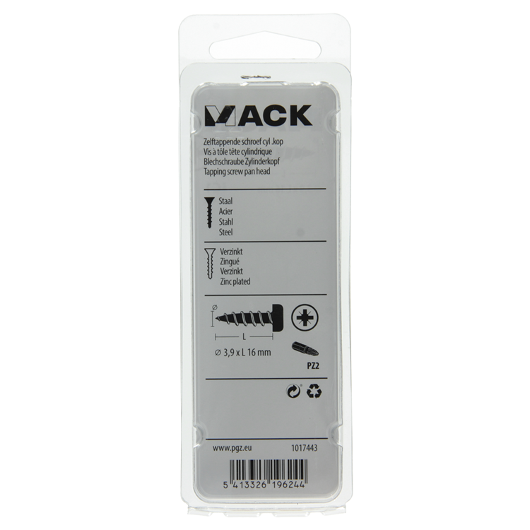 Afbeelding laden in galerijviewer, Mack 1017443 - zelftappende schroef cyl kop verz. 24st 3,9 x 16 mm | 10 stuks
