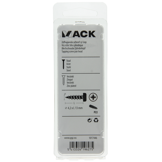 Mack 1017446 - zelftappende schroef cyl kop verz. 24st 4,2 x 13 mm | 10 stuks