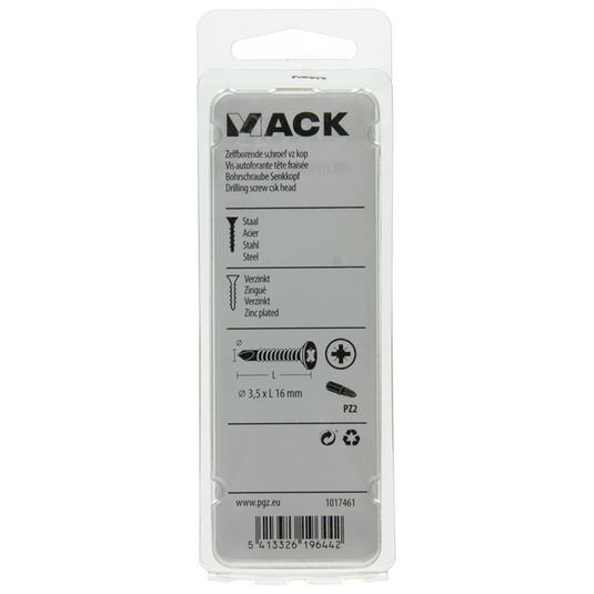 Mack 1017461 - zelfborende schroef vz kop verz. 35 st 3,5 x 16 mm | 10 stuks