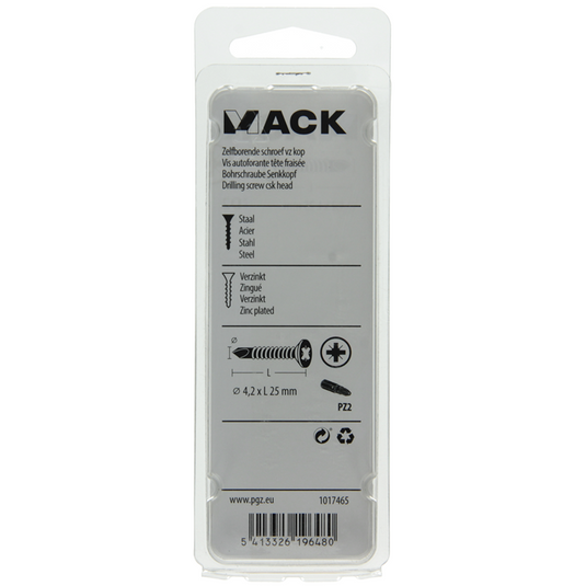 Mack 1017465 - zelfborende schroef vz kop verz. 24 st 4,2 x 25 mm | 10 stuks