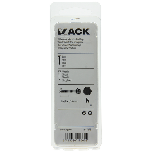 Mack 1017475 - zelfborende schroef zesk.kop verz. 24st 4,8 x 16 mm | 10 stuks