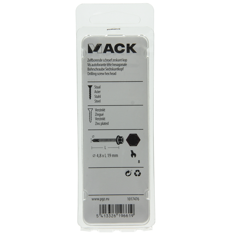 Afbeelding laden in galerijviewer, Mack 1017476 - zelfborende schroef zesk.kop verz. 22st 4,8 x 19 mm | 10 stuks

