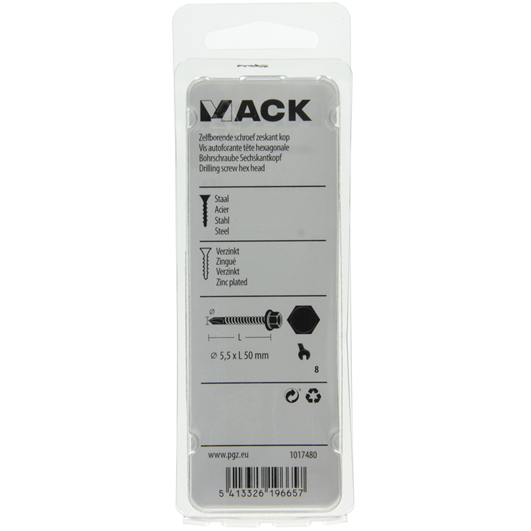 Load image into Gallery viewer, Mack 1017480 - zelfborende schroef zesk.kop verz. 13st 5,5 x 50 mm | 5 stuks
