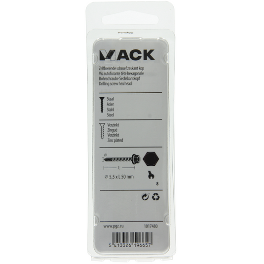 Mack 1017480 - zelfborende schroef zesk.kop verz. 13st 5,5 x 50 mm | 5 stuks