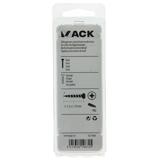 Mack 1017484 - zelftappende schroef bvk verz.22 st 3,5 x 19 mm | 10 stuks
