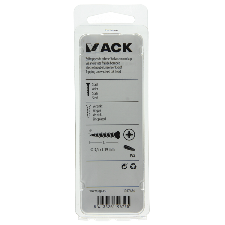 Load image into Gallery viewer, Mack 1017484 - zelftappende schroef bvk verz.22 st 3,5 x 19 mm | 10 stuks
