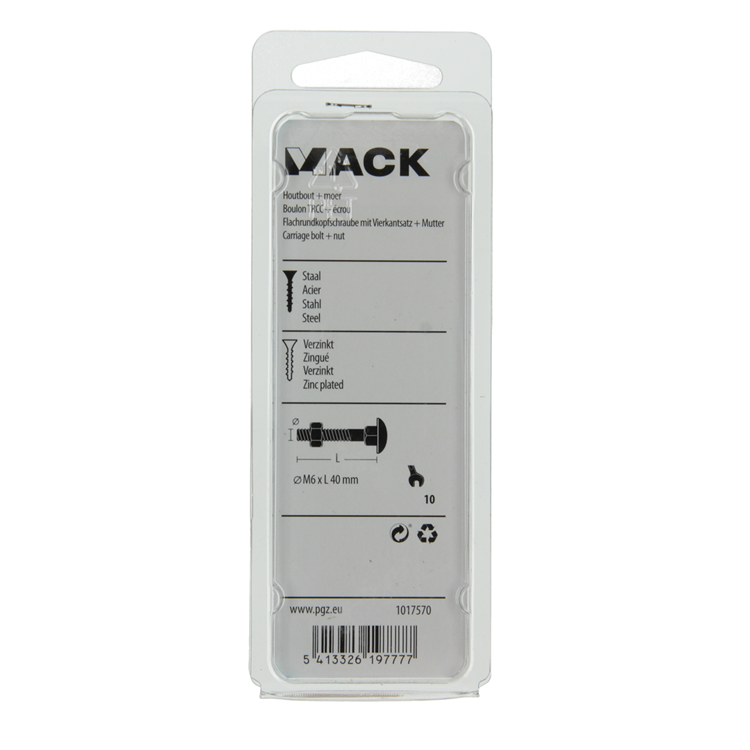 Afbeelding laden in galerijviewer, Mack 1017570 - houtbout + moer staal verzinkt7 st m6 x 40 mm | 5 stuks
