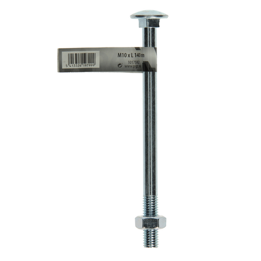 Mack 1017592 - houtbout + moer staal verzinkt1 st m10 x 140 mm | 10 stuks