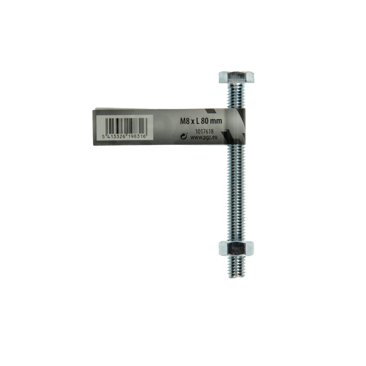 Load image into Gallery viewer, Mack 1017618 - tapbout + moer staal verzinkt 1 st m8 x 80 mm | 10 stuks
