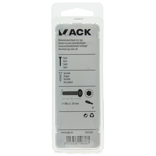 Mack 1017659 - binnenzeskant bout verz. kop verz. 6 st m6x30 | 10 stuks