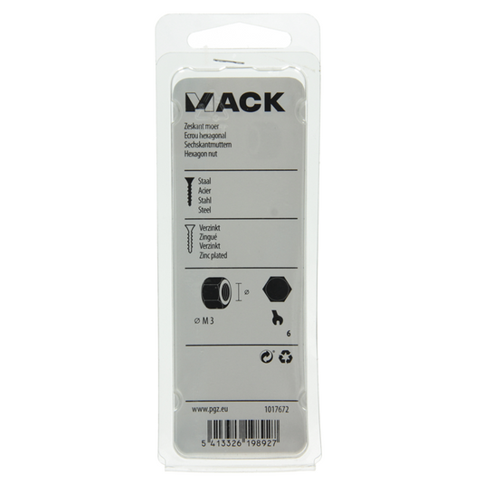 Mack 1017672 - zeskant moer staal verzinkt 60 st m 3 | 10 stuks