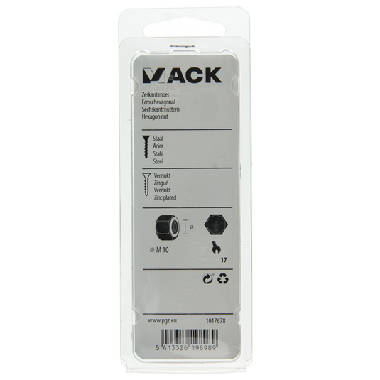 Mack 1017678 - zeskant moer staal verzinkt 8st m 10 | 10 stuks
