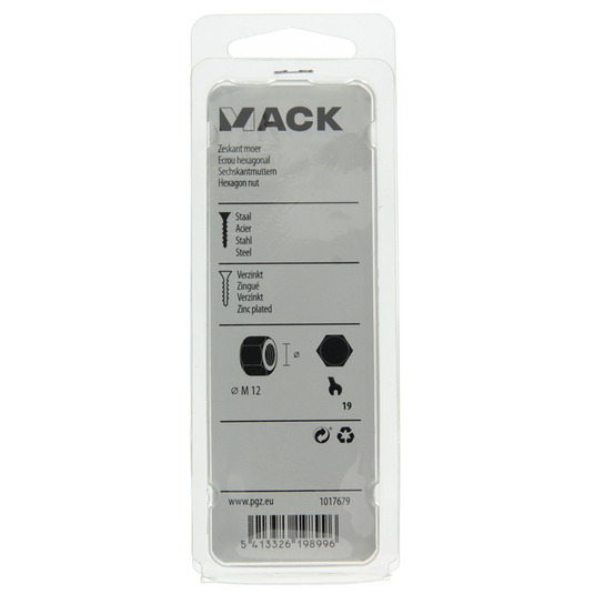 Mack 1017679 - zeskant moer staal verzinkt 6 st m 12 | 10 stuks