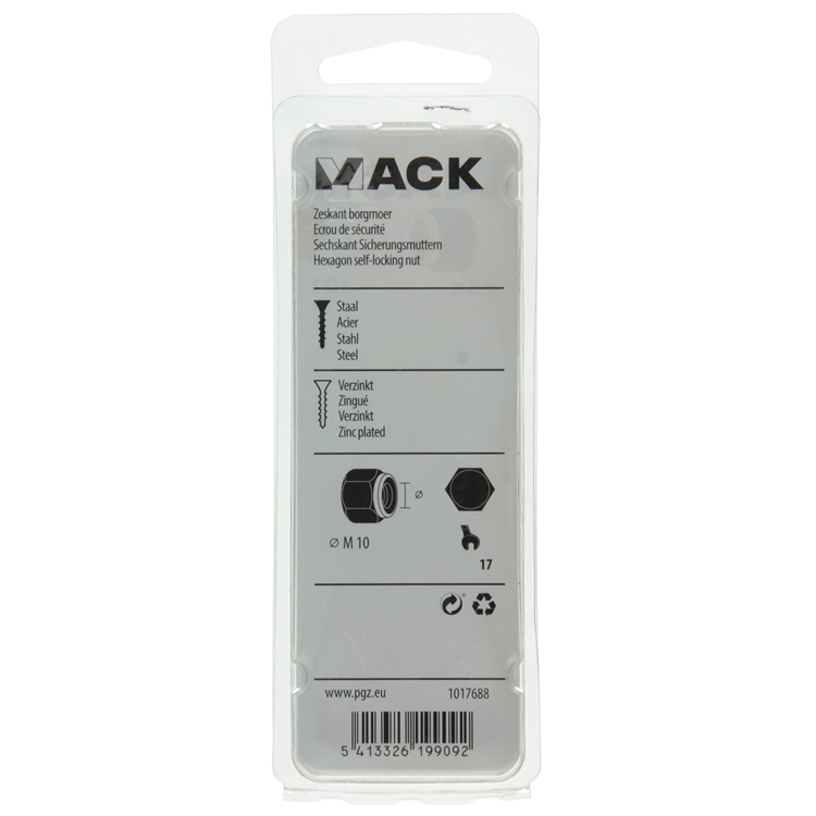 Load image into Gallery viewer, Mack 1017688 - zeskant borgmoer staal verzinkt 6 st m10 | 10 stuks
