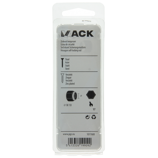 Mack 1017688 - zeskant borgmoer staal verzinkt 6 st m10 | 10 stuks