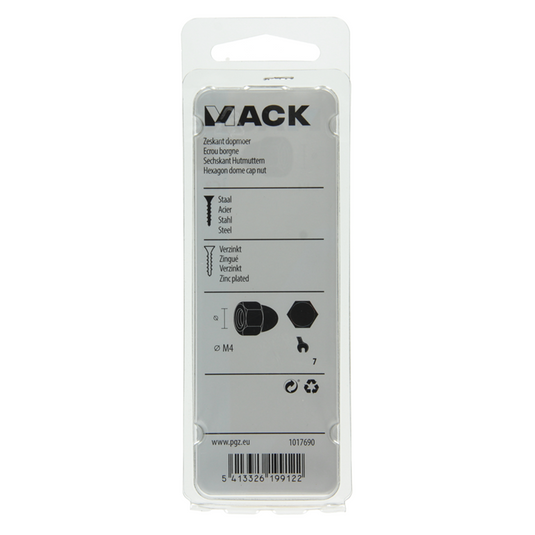 Mack 1017690 - zeskant dopmoer staal verzinkt10 st m4 | 10 stuks