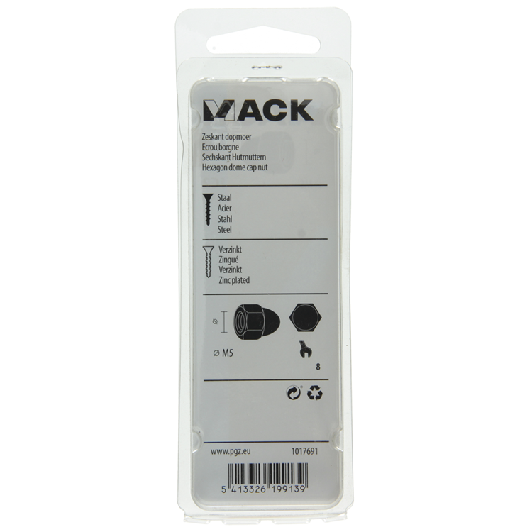 Load image into Gallery viewer, Mack 1017691 - zeskant dopmoer staal verzinkt8 st m5 | 10 stuks
