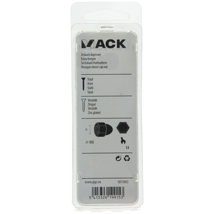 Load image into Gallery viewer, Mack 1017693 - zeskant dopmoer staal verzinkt4 st m8 | 10 stuks
