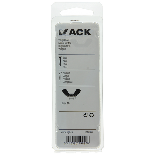 Mack 1017700 - vleugelmoer staal verzinkt 2 st m10 | 5 stuks