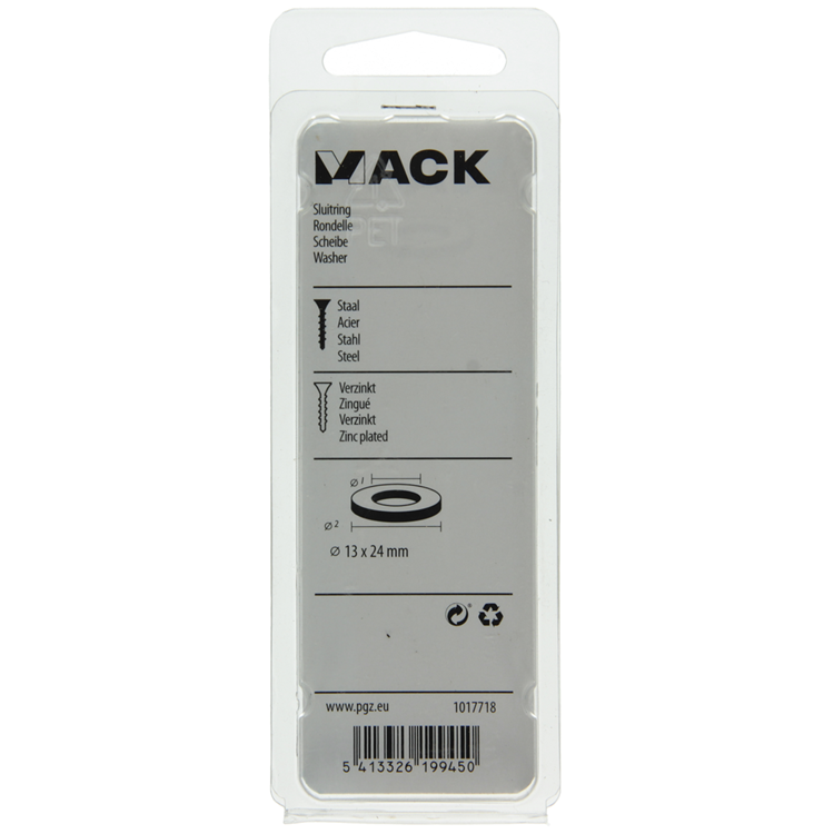 Load image into Gallery viewer, Mack 1017718 - sluitring staal verzinkt 12 st 13 x 24 mm | 10 stuks
