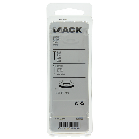 Mack 1017722 - sluitring staal verzinkt 4 st 21 x 37 mm | 10 stuks