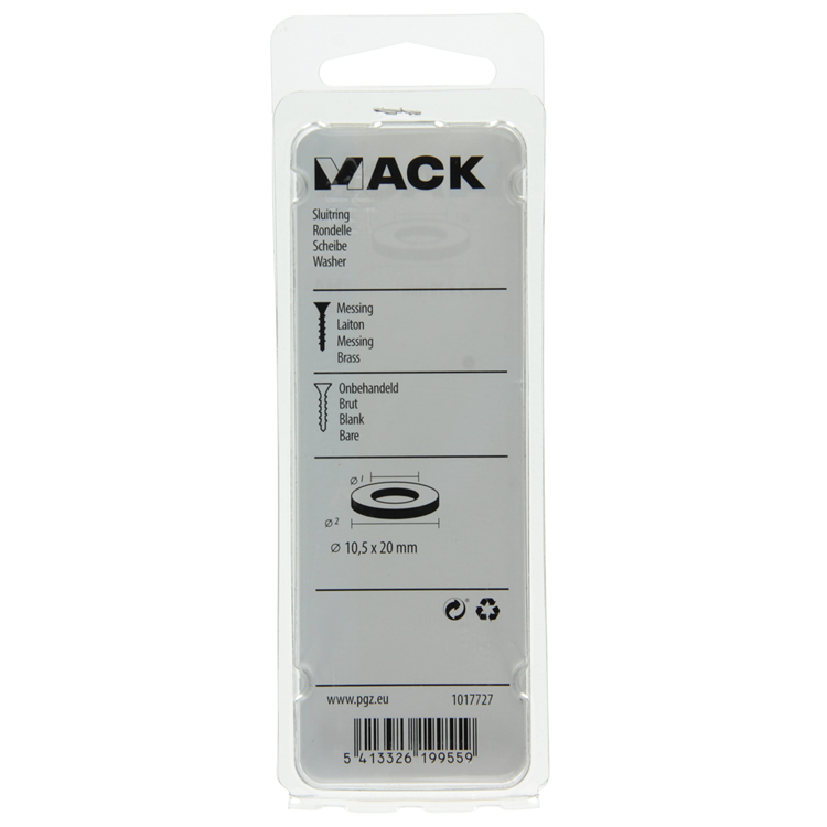 Afbeelding laden in galerijviewer, Mack 1017727 - sluitring messing 3 st 10,5 x 20 mm | 10 stuks
