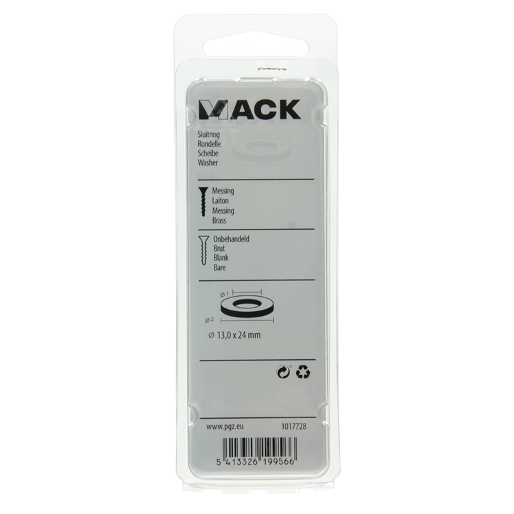 Load image into Gallery viewer, Mack 1017728 - sluitring messing 2 st 13,0 x 24 mm | 10 stuks
