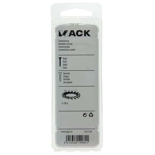 Mack 1017749 - tandveerring staal verzinkt 25 st m6 | 10 stuks