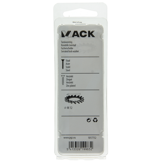 Mack 1017752 - tandveerring staal verzinkt 8st m12 | 10 stuks