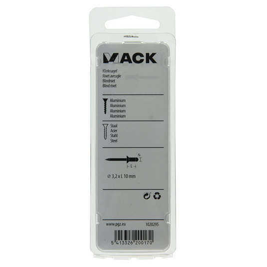 Mack 1020295 - 36 blindnieten alu 3,2x10mm | 10 stuks